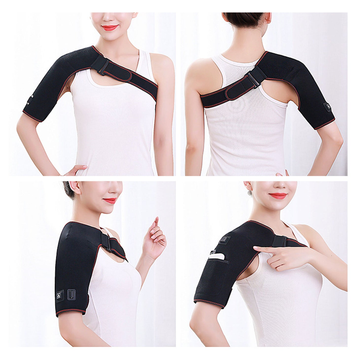 new Electric Heated Shoulder Brace Wrap Elbow Massager Joint  Pain Relief koeek - KOEEK