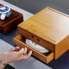 China Pu'er Tea Cake Tea Storage Box Drawer Bamboo Box One/Two Layer Gift 07FC0E-D4 - KOEEK