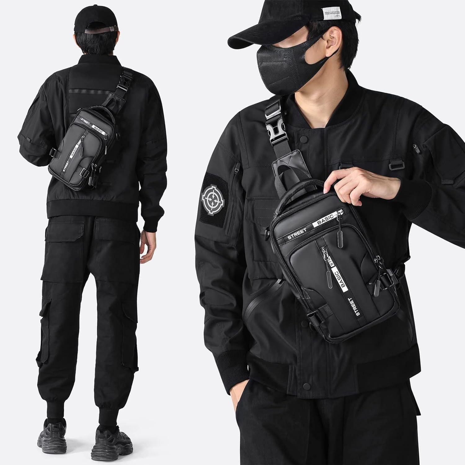 new SEAFEW Anti Theft Sling Crossbody Backpack Shoulder Bag for Men, Black SEAFEW - KOEEK