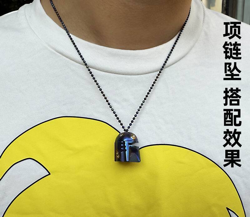Titan Alloy Paracord Bead Knife Pendant EDC DIY Accessories Mandalorian Helmet 07FC0E-D4 - KOEEK