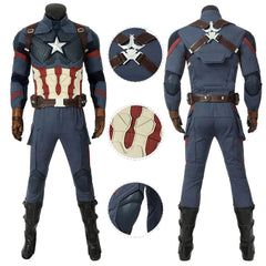 Avengers Endgame Captain America Ver 2 Costume Steve Rogers Cosplay Suit Boots 07FC0E-D4 - KOEEK