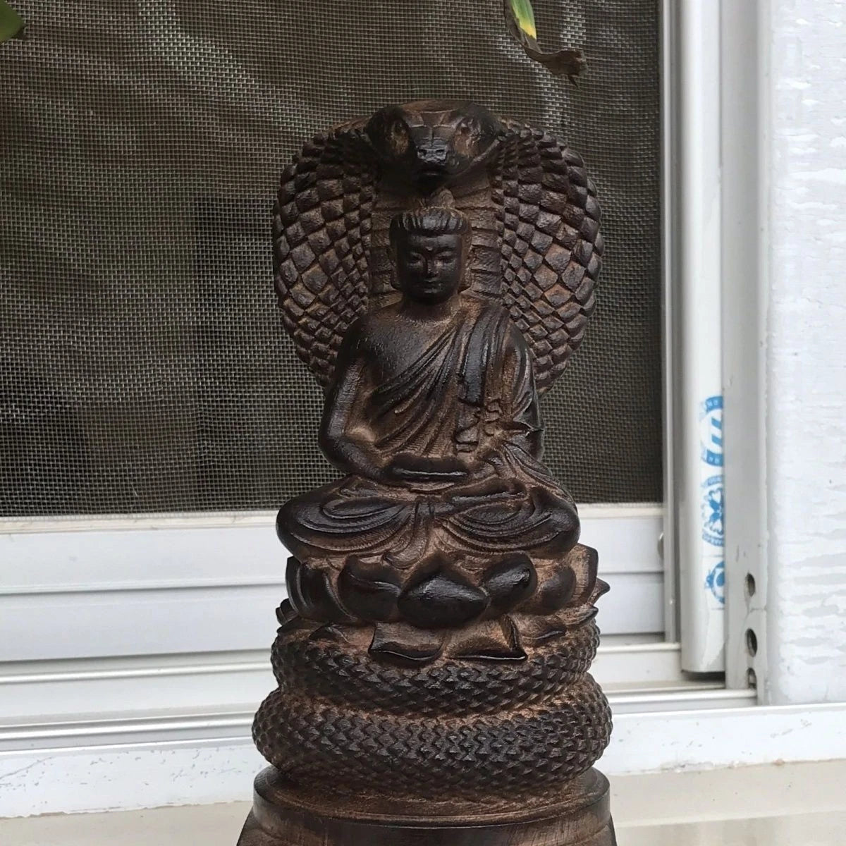 Vietnamese Agarwood Carved Buddha Vairocana Figurine Wooden Sculpture Home Decor 07FC0E-D4 - KOEEK