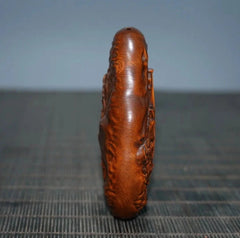 Exquisitely Boxwood HandCarved Ksitigarbha Bodhisattva Board Pendant Statue 07FC0E-D4 - KOEEK