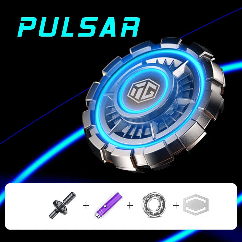 EDC Hand Spinner Adult ADHD Fidget Toy Pulsar Luminous Fidget Clicker Spinner 07FC0E-D4 - KOEEK