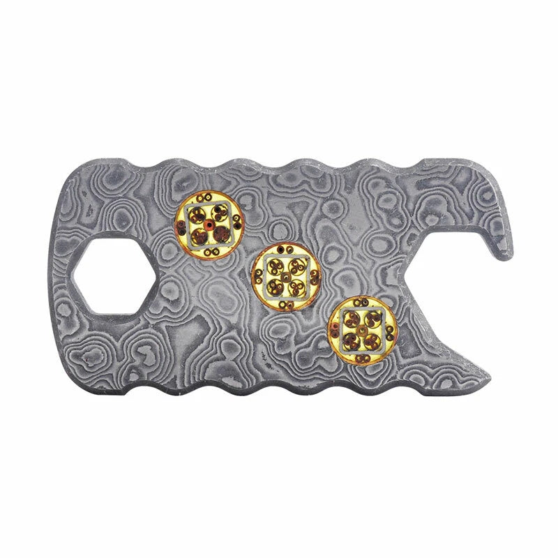 Outdoor Damascus Steel Multi Tool EDC Card Keychain Fashion Necklace Opener MP20 07FC0E-D4 - KOEEK