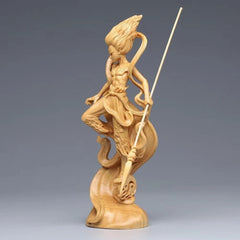 Thuja sutchuenensis Wood Carving - Nezha Figure Model Decor,Car Decoration, Gift 07FC0E-D4 - KOEEK