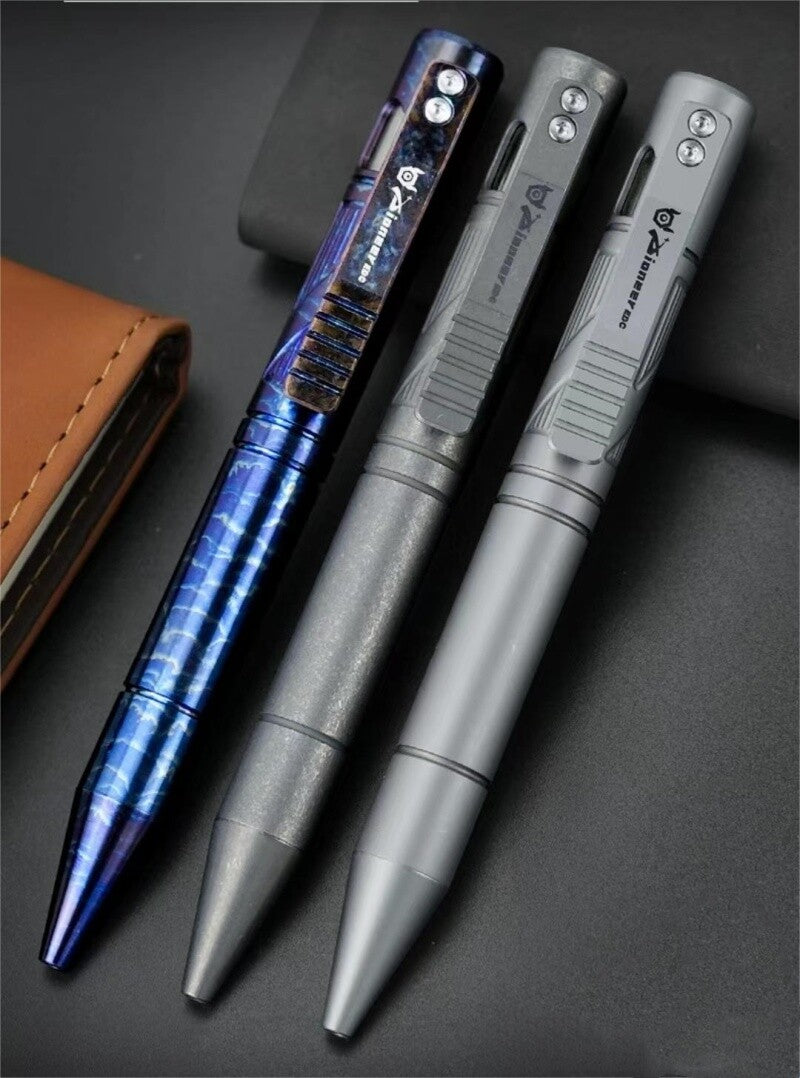 Titanium Ballpoint Pen Bolt Action Office Signature Writing Pocket Pen EDC Gifts 07FC0E-D4 - KOEEK