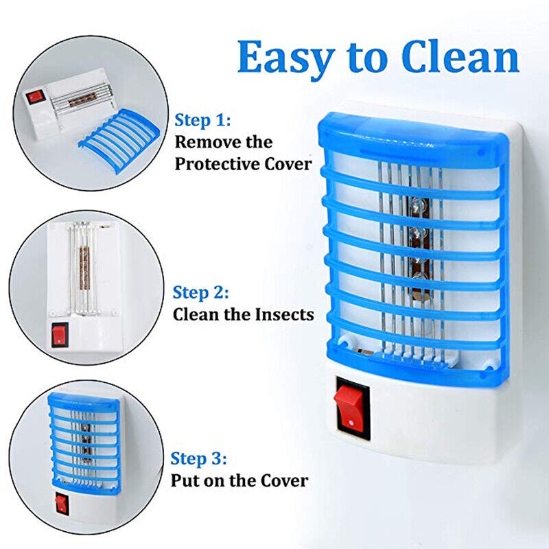 ny Elektrisk Mosquito Killer Lamp Bug Insect Zapper Night Light Trap Pest Repeller