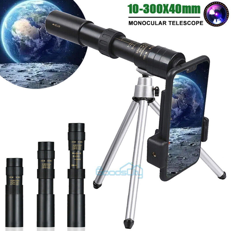 High Power 10-300X40mm Monocular Binoculars with Tripod