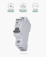 new AC Miniature Circuit Breaker, 6 Amp 120V/240V 1 Pole DIN Rail Mount Circuit... 07FC0E-D4 - KOEEK