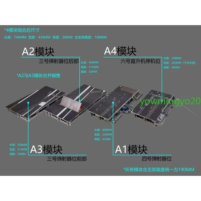 1/72 Nimitz Aircraft Carrier Deck Model Helipad A4 Module Model 07FC0E-D4 - KOEEK