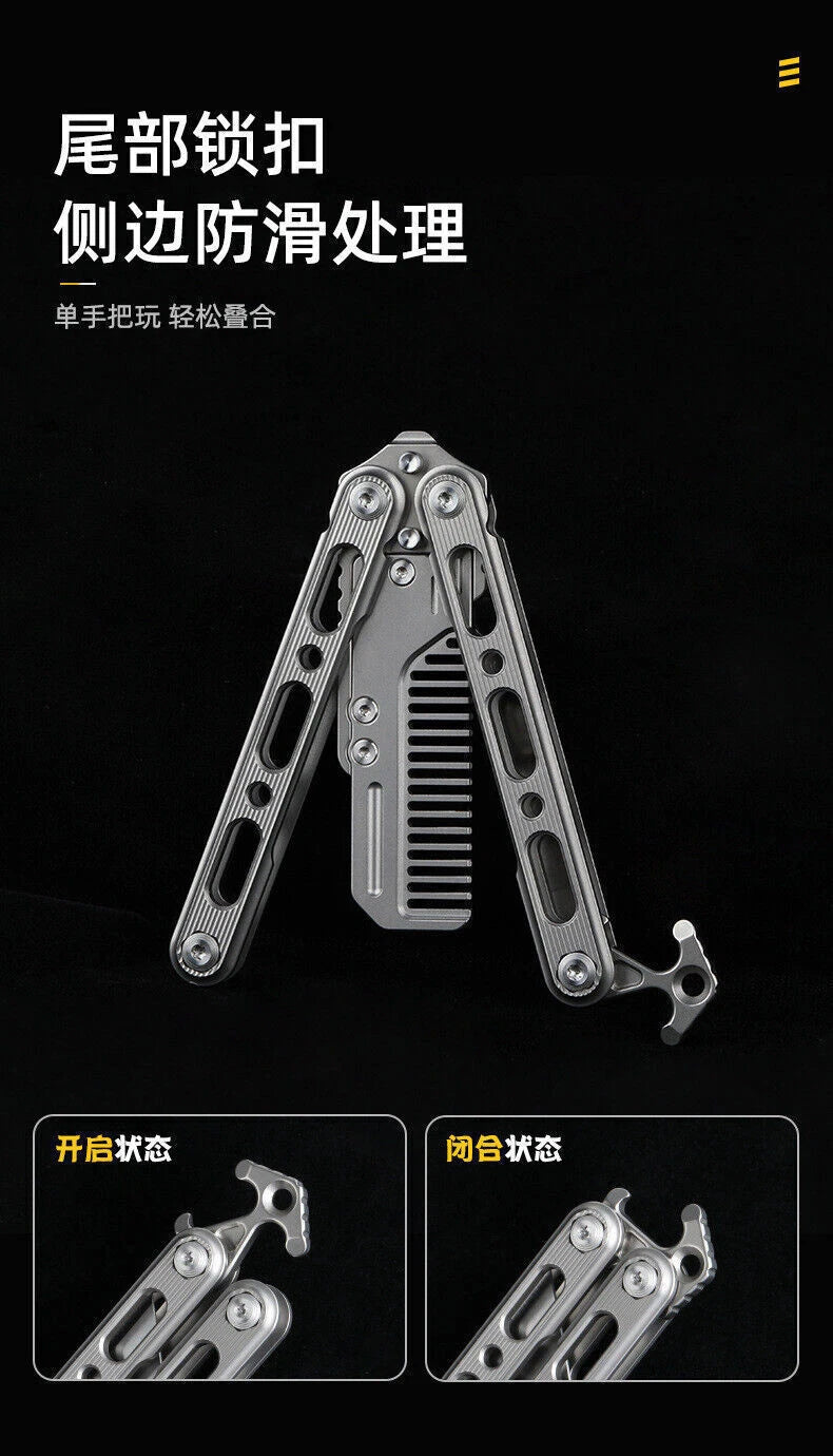 EDC Titanium Alloy Comb Utility Opener Portable Outdoor Multi-funtion Tool 07FC0E-D4 - KOEEK