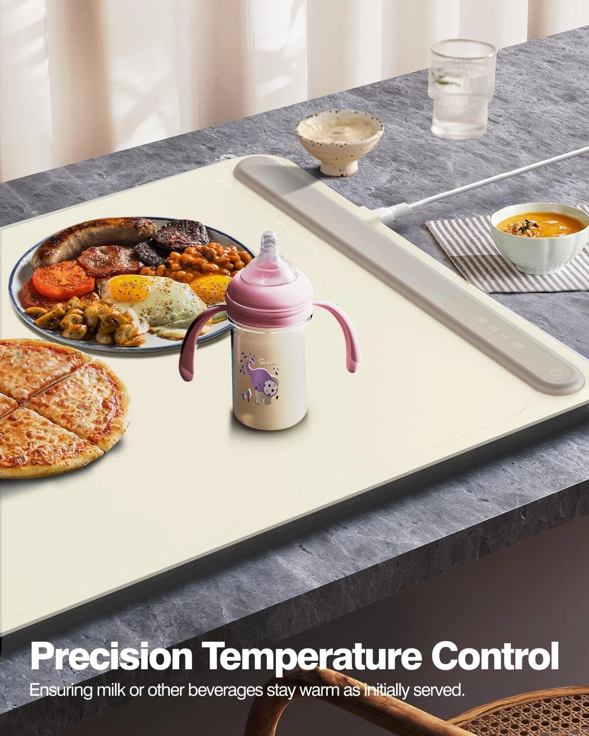 Electric Warming Tray-Full Surface HeatingRollable,Portable3Temperature Settings 07FC0E-D4 - KOEEK