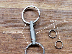 TC4 Titanium Insert Buckle Mini Portable Elastic Key Chain Key Ring Pendant EDC EDC - KOEEK
