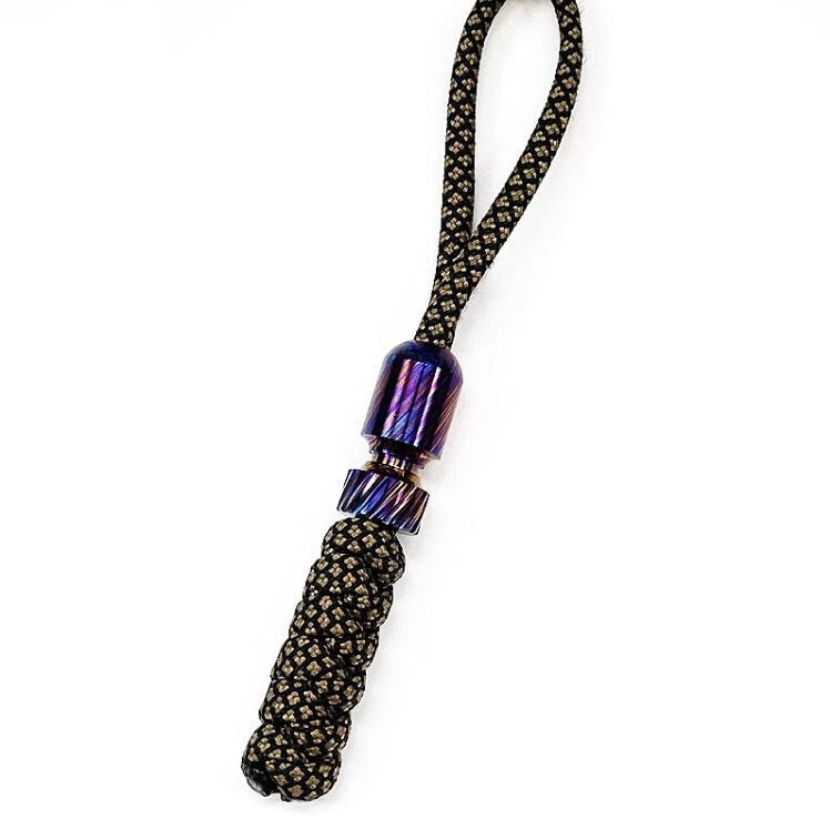 TITNAER EDC Titanium Timascus Key Knife Parachute Cord Bead Pendant Lanyard 07FC0E-D4 - KOEEK