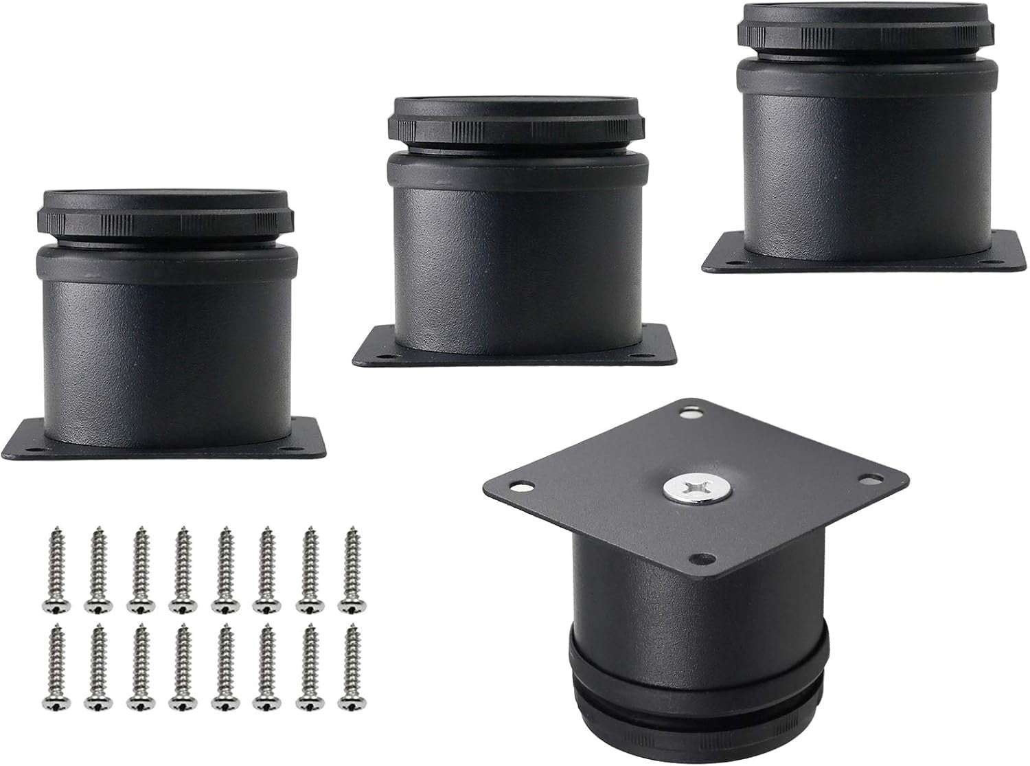 new Set of 4 Stainless Steel Furniture Legs 2 Inch, Adjustable 2 Black 07FC0E-D4 - KOEEK