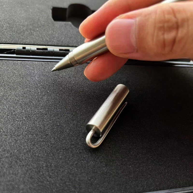 EDC Handmade Stainless Steel Pocket Ballpoint Pen Signature Pen Outdoor Pen 07FC0E-D4 - KOEEK