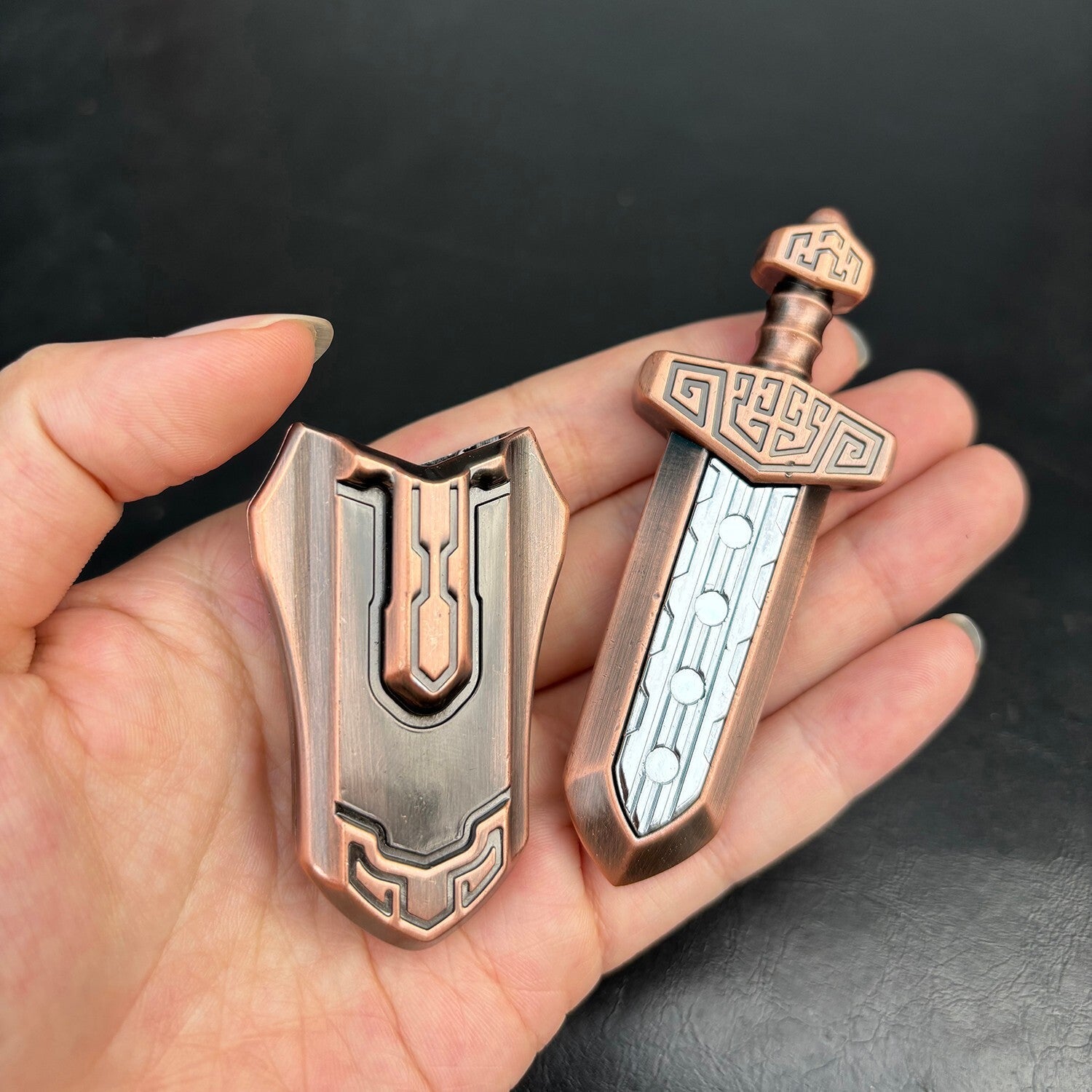 EDC Swords Mechanical Magnetic Push Slider Metal Toys Decompression Fidget Toys 07FC0E-D4 - KOEEK