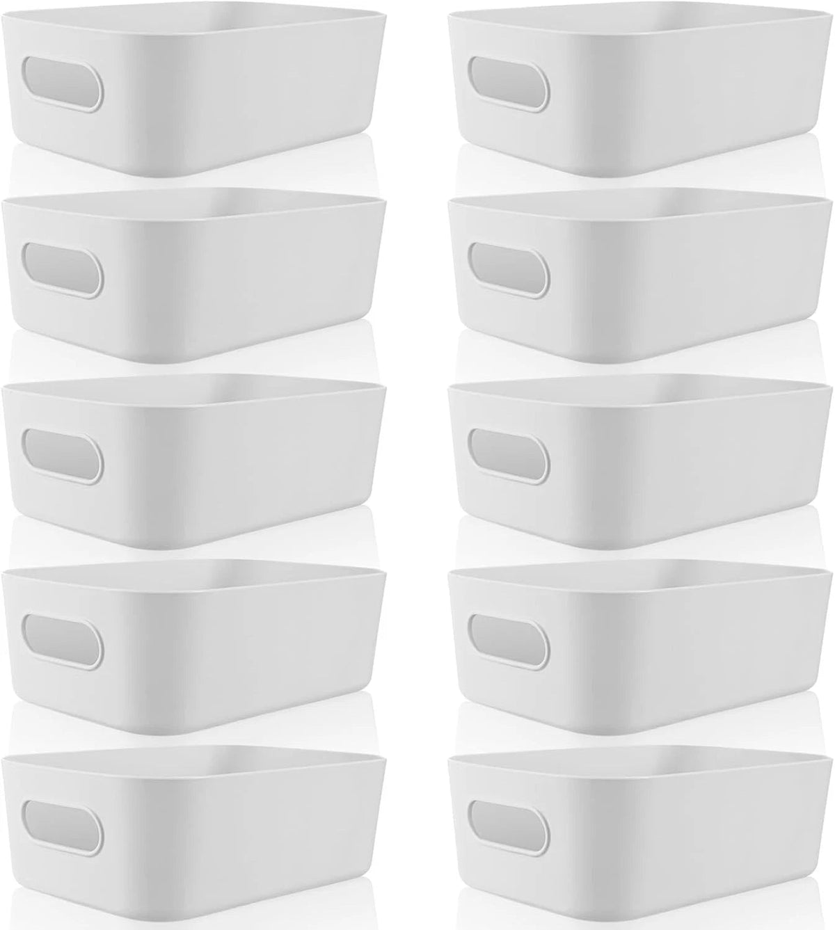 Plastic Storage Boxes, 10-Pack, Gray (8 x 5.7 x 3 inches) 07FC0E-D4 - KOEEK