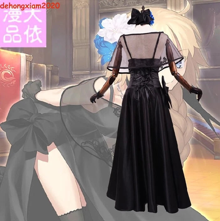 Fate Grand Order Jeanne d'Arc Cosplay Costume Black Dress Women Girl Outfit 07FC0E-D4 - KOEEK