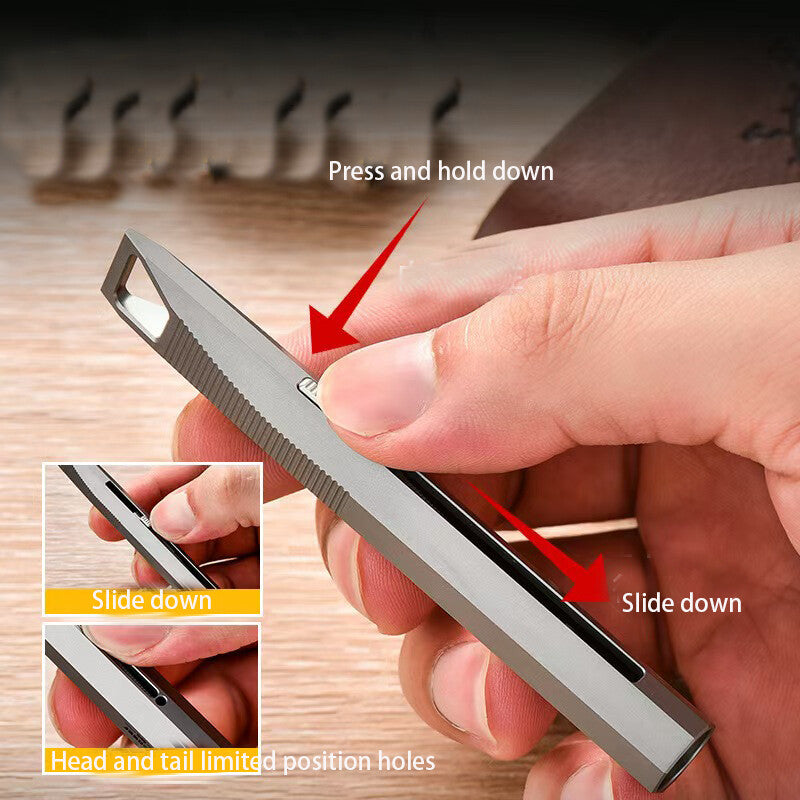 EDC Personalized Design Special-shaped Titanium Alloy Sliding Metal Ball Pen 07FC0E-D4 - KOEEK