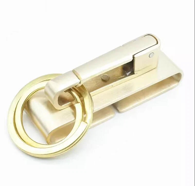 Solid Brass Belt Clip Belt Key Holder Keychains Keyrings, Fits Belt Width - 40mm 07FC0E-D4 - KOEEK
