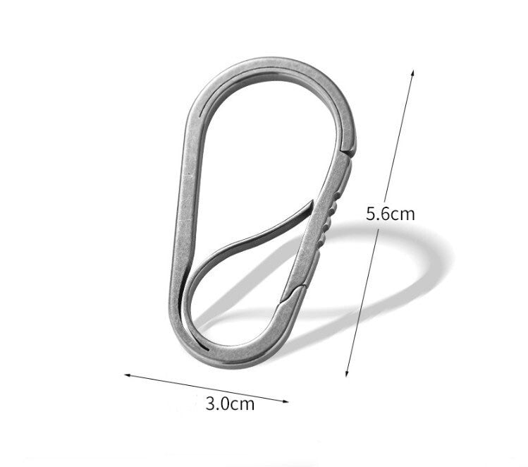 Titanium Alloy Keychain Carabiner Outdoor Connector Key Rings EDC Storage Tools 07FC0E-D4 - KOEEK