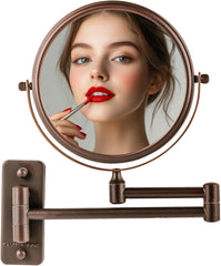 new OVENTE 7" Wall Mounted Makeup Mirror with 1X/7X 8.5"L x 6.8"W, Antique Bronze OVENTE - KOEEK