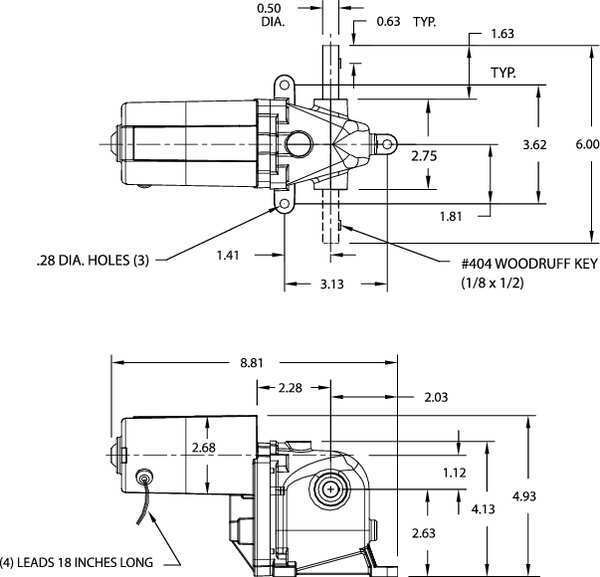 Dayton 1LRA7 AC/DC Gearmotor, 4.5 RPM, 115V, Open Vented