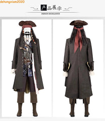 Jack Sparrow Cosplay Costume Pirates of the Caribbean Adult Outfits Halloween 07FC0E-D4 - KOEEK