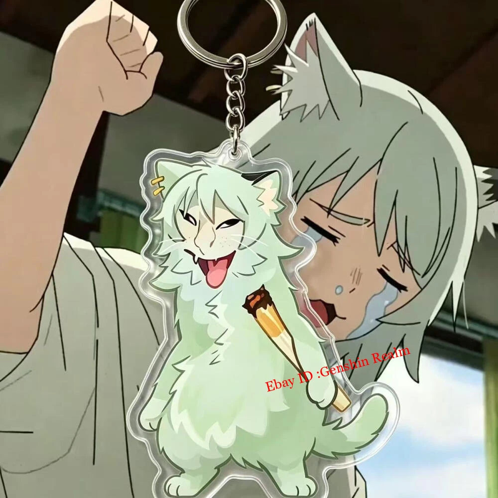 7Pcs/Set Anime Chainsmoker Cat Acrylic Keychain Backpack Pendant Decor Gift 07FC0E-D4 - KOEEK