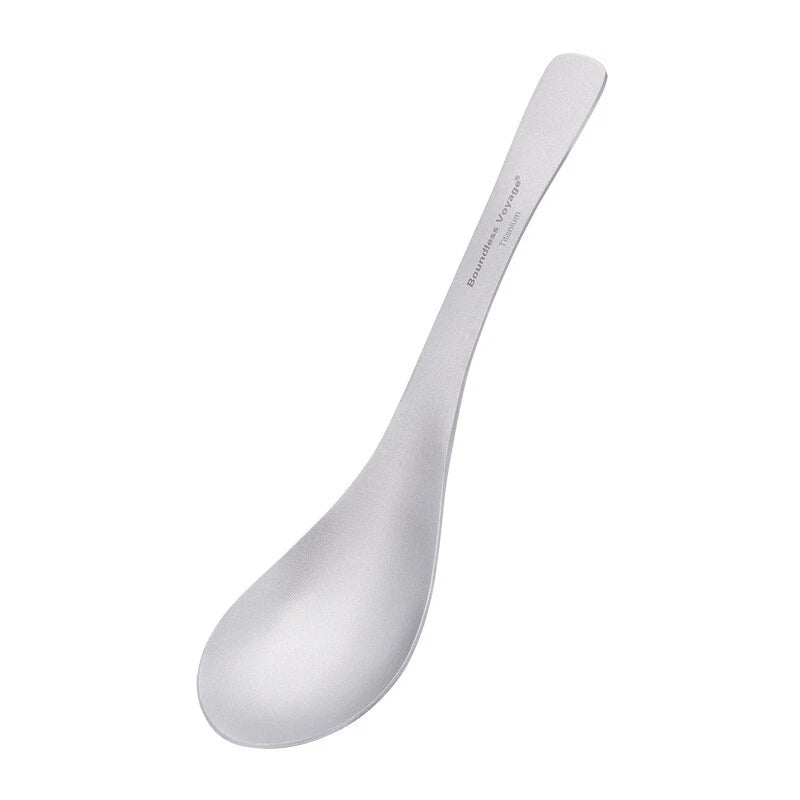 Titanium Soup Spoon Camping Lightweight Cutlery Outdoor Flatware EDC Tools Gifts 07FC0E-D4 - KOEEK