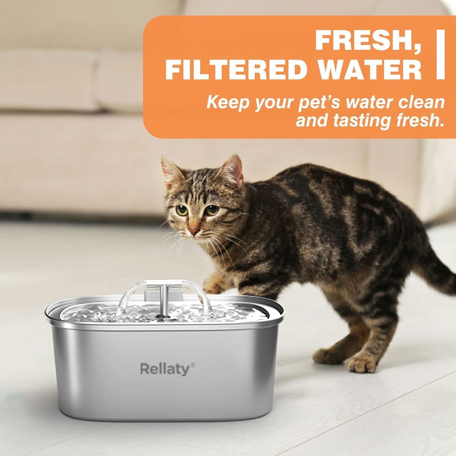 new Official Cat Water Fountain Filters Replacement & Pre-Filter 4*4*3.5, White