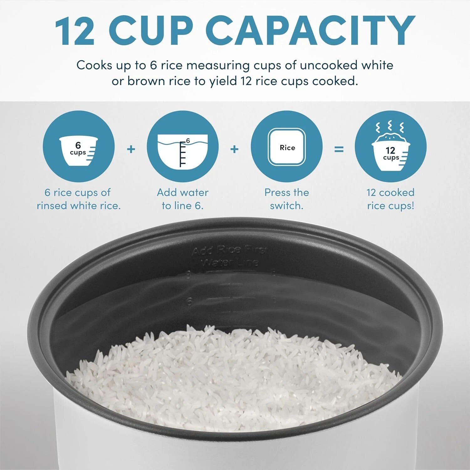 12-Cup (Cooked) Digital Rice and Grain Multi-Cooker Black 07FC0E-D4 - KOEEK