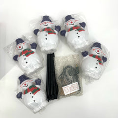 NOMA  Old Stock Un 5 Lighted Snowman Pathway Lawn Stakes Christmas Decor NOMA - KOEEK