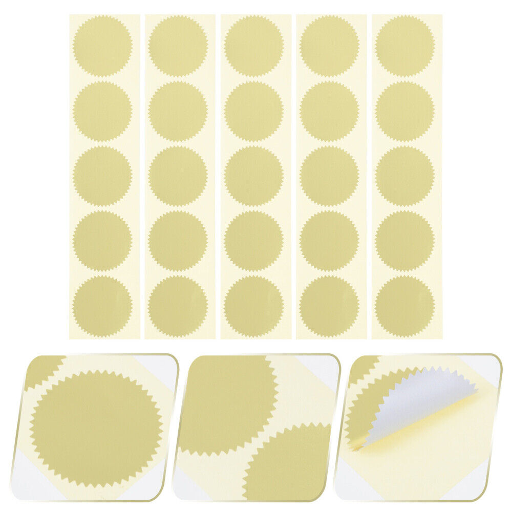 new  100 Pcs Embossed Stamp Foil Certificate Seal Labels Paper Stickers Gold Star koeek - KOEEK