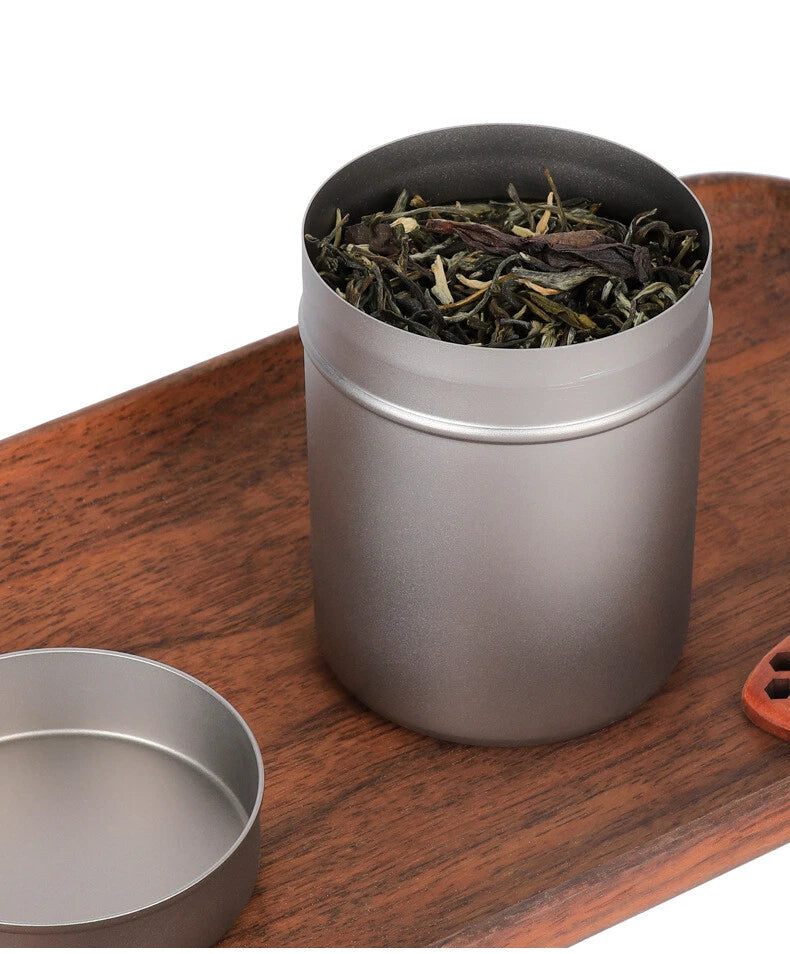 Portable Travel Tea Caddy Titanium Storage Boxes Sealed Tea Leaves Container 07FC0E-D4 - KOEEK
