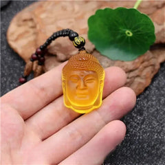 Crystal Buddha Pendant Necklace Accessories Amulet Carved Jewelry Buddhist 07FC0E-D4 - KOEEK