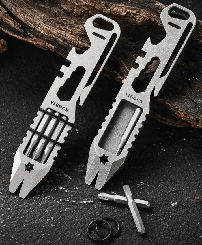 Titanium Crowbar Pry Bar Wrench Spanner Bottle Opener clip Quality EDC Tool 07FC0E-D4 - KOEEK