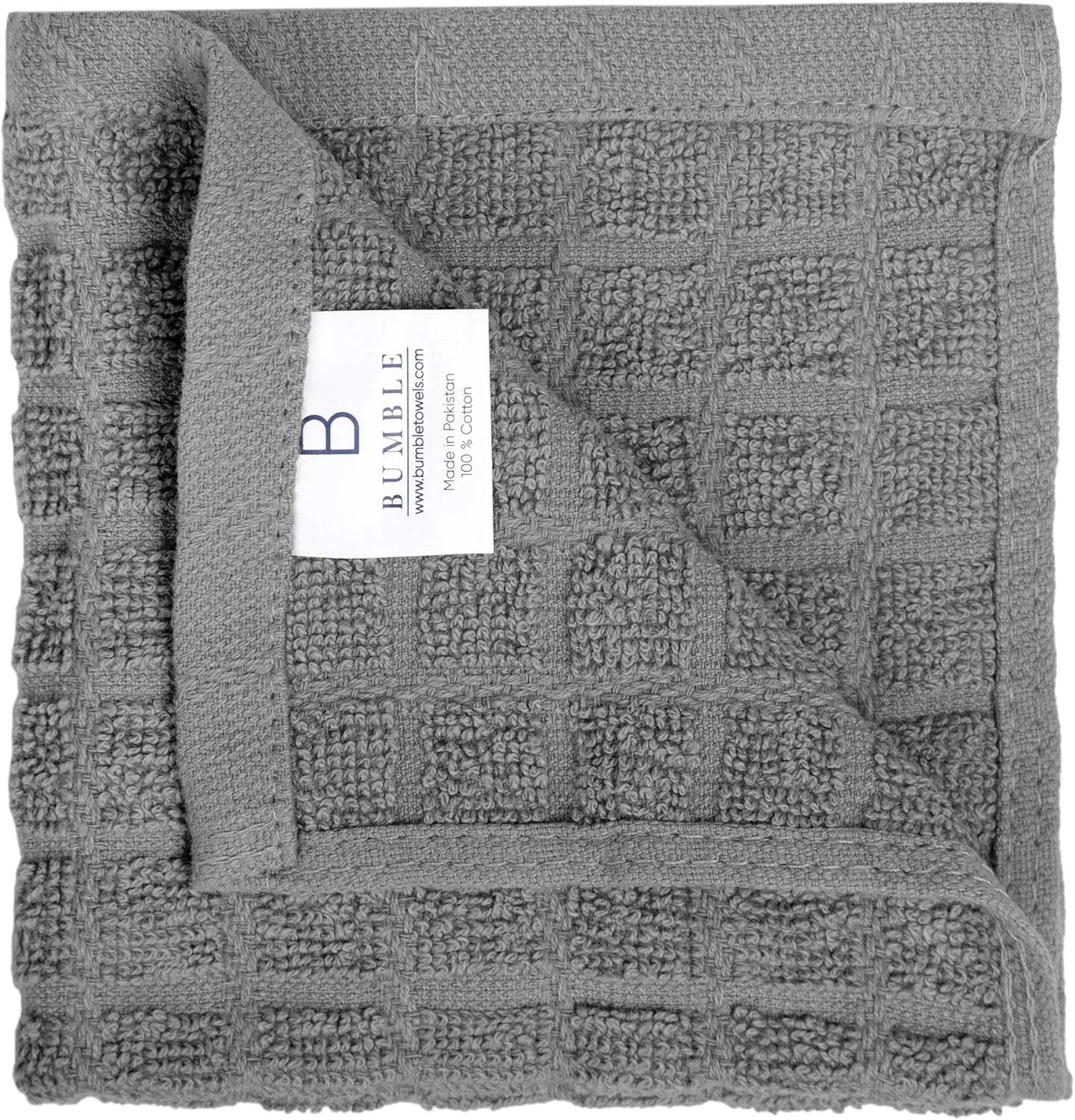 Premium Cotton Dish Cloths 12" x 12"| Gray Check Design 380 GSM Highly Absorbent 07FC0E-D4 - KOEEK