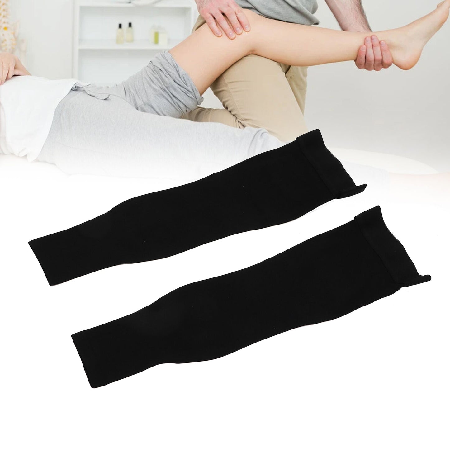 new Thigh High Compression Stockings 2332 MmHg NonSlip Toeless Leg Sleeves (L ) HGF koeek - KOEEK