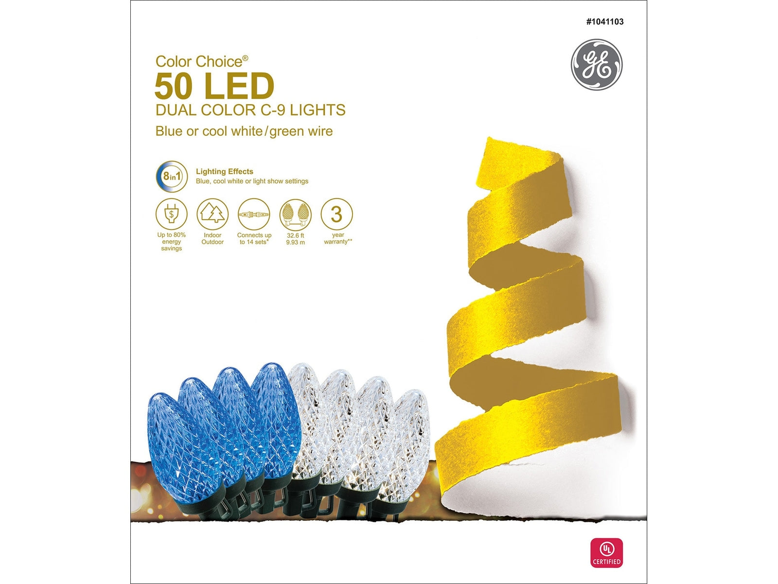 ! GE Color Choice 50 LED Dual Color Faceted C9 Lights - 8 effects - FREE SHIP GE - KOEEK