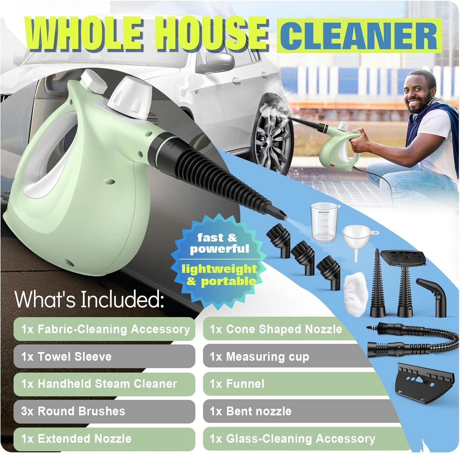 Steam cleaner, household high-pressure handheld steam cleaner 07FC0E-D4 - KOEEK