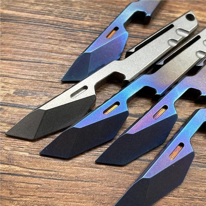 EDC Titanium Alloy Pry Bar Crowbar with Pocket Clip Bottle Opener Multi Tools 07FC0E-D4 - KOEEK