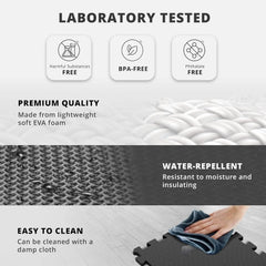 Gym Floor Set - Interlocking EVA Soft Foam Floor Mats, 18 Piece Puzzle Style 07FC0E-D4 - KOEEK