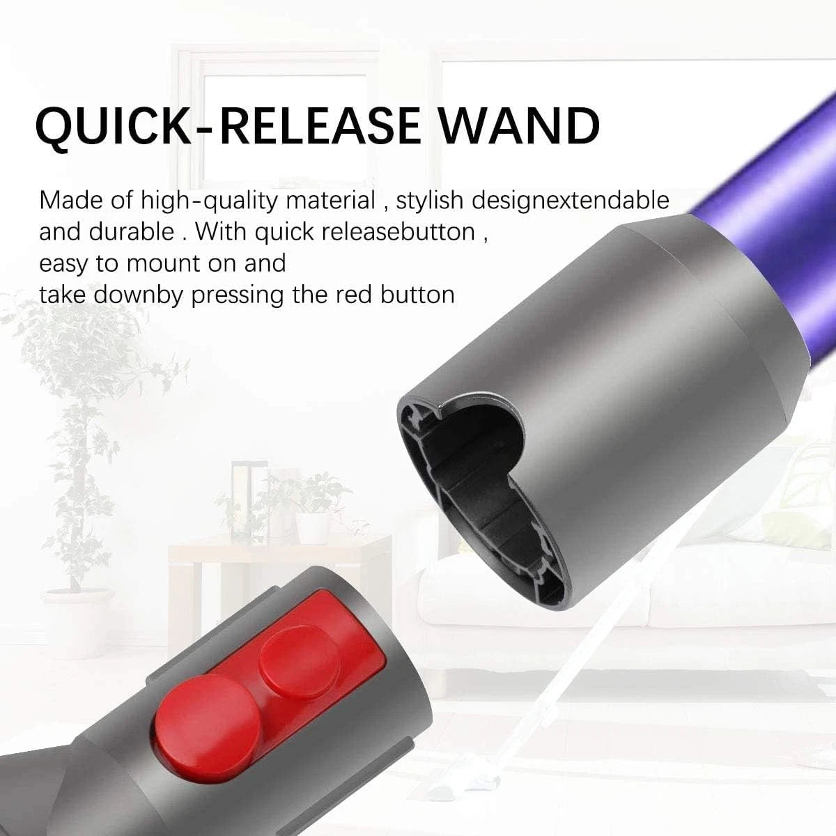 Replacement vacuum pole for cordless stick vacuum cleaner,quick release (purple) 07FC0E-D4 - KOEEK