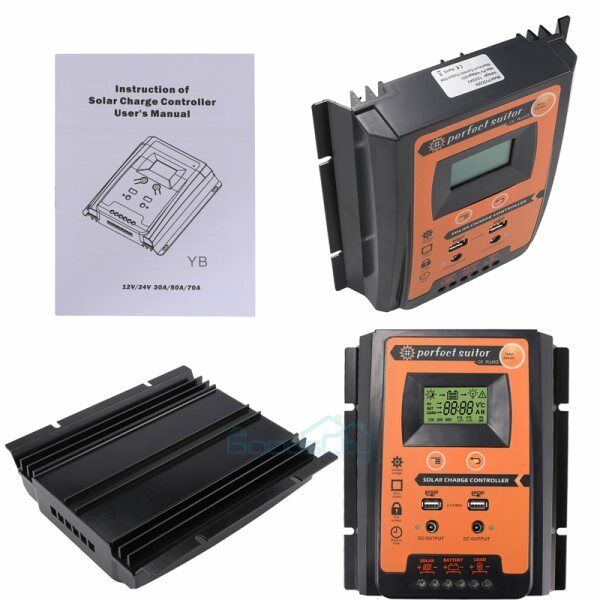 ny 12/24V 60/80/100A MPPT Solar Charge Controller Panel Batteriregulator Dual USB