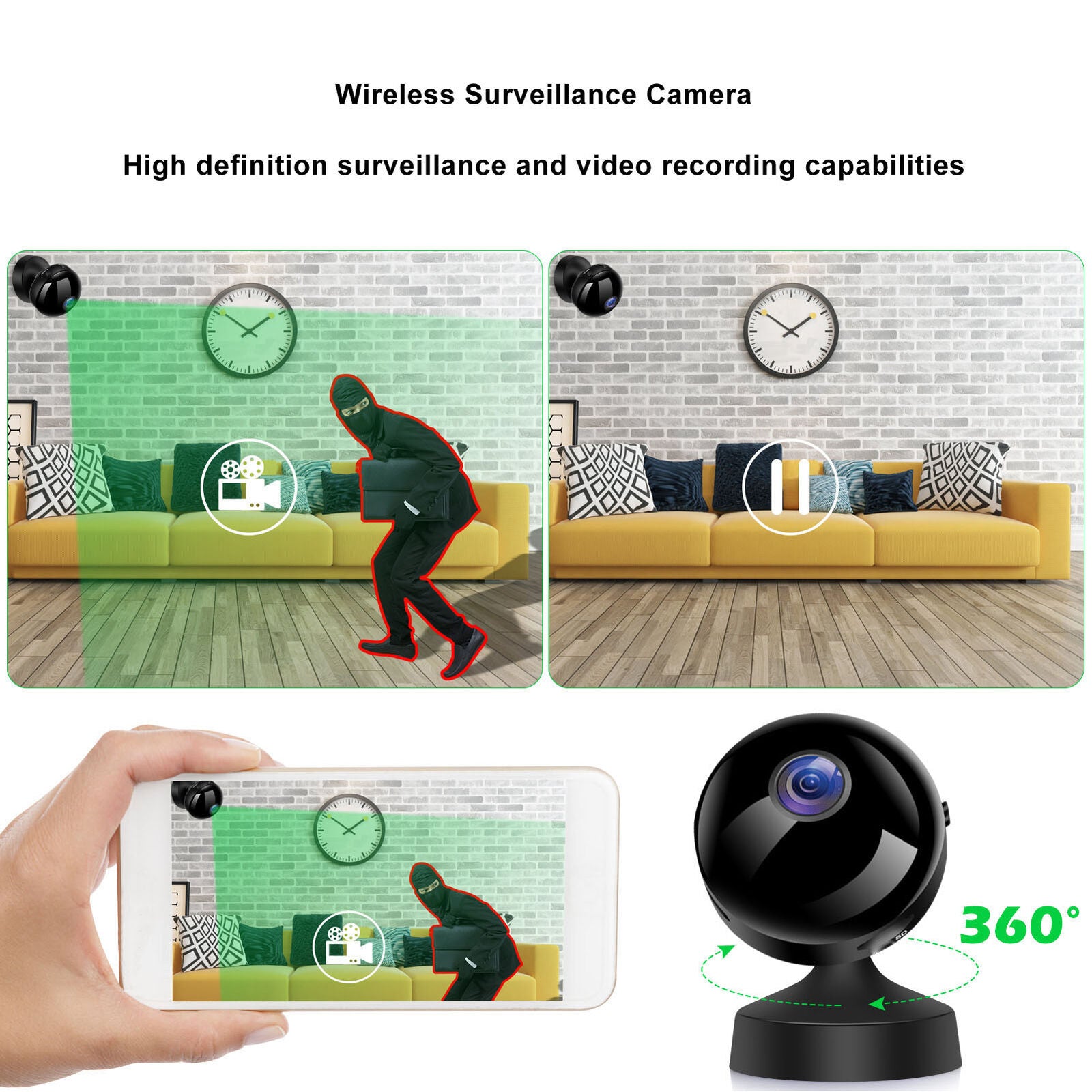 new Wireless Camera WiFi Infrared Surveillance Camera With 32G Card For Home Office koeek - KOEEK