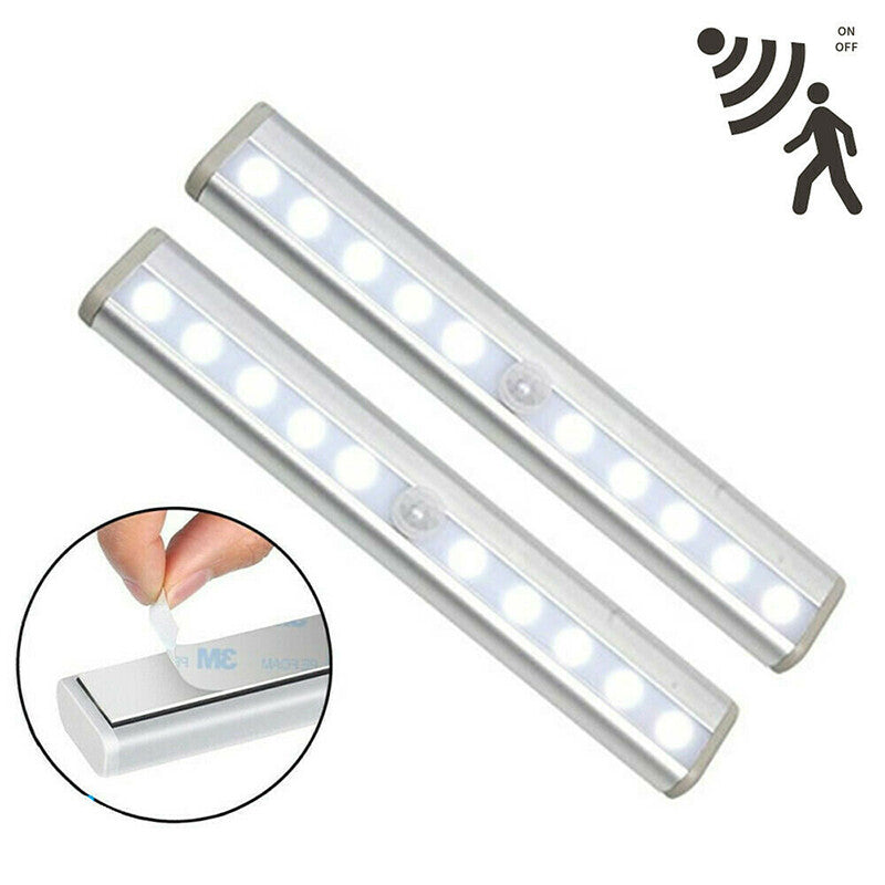 1 to 6 pack 10 LED Motion Sensor Closet Lights Under Cabinet Battery Night Light 07FC0E-D4 - KOEEK