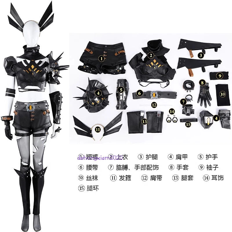 Marvel Rivals Magik‌ Cosplay Costume Outfit Halloween Women's Dress Full Set 07FC0E-D4 - KOEEK